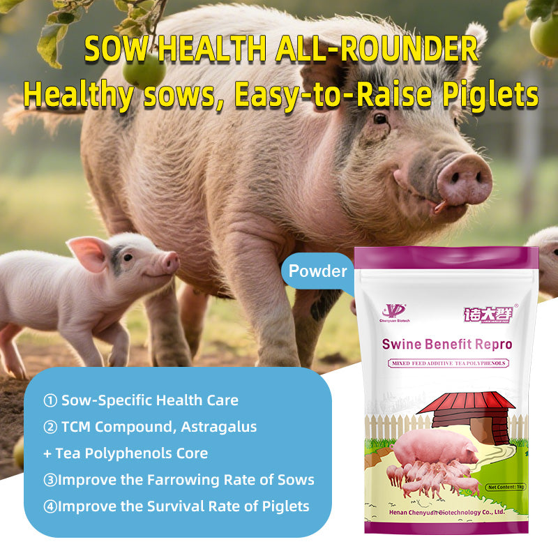 Swine Benefit Repro-Herbal Health Additive for Sows. Increase sow conception rate, Enhance piglet survival rate.