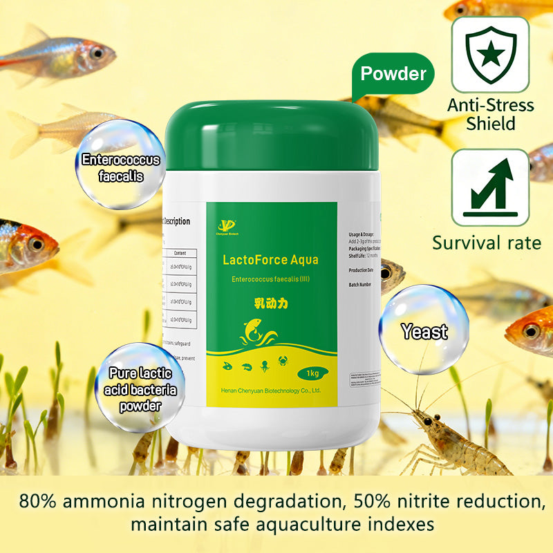 LactoForce Aqua-Decompose residual bait and feces Regulate pond pH 100-billion concentrated fermentable bacteria for intestinal regulation and feeding induction