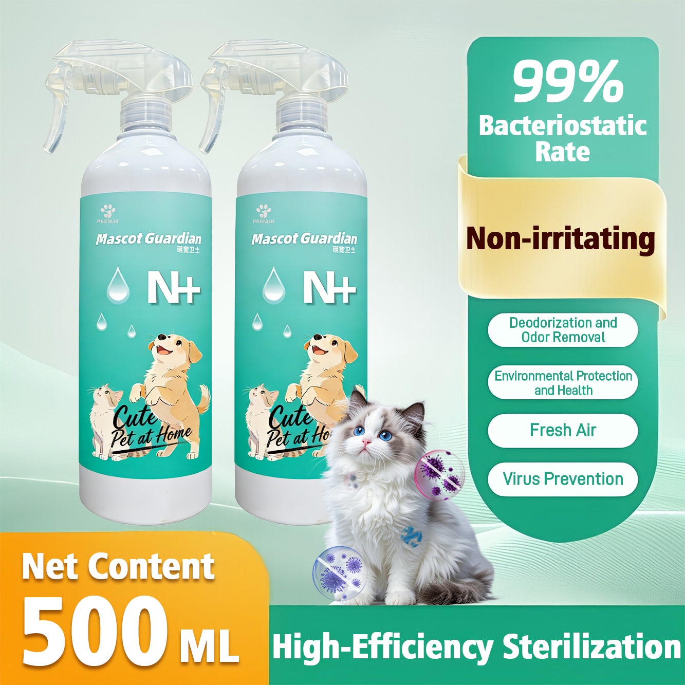PRENUR Mascot Guardian - Disinfectant Spray for Cats & Dogs