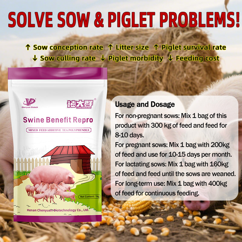 Swine Benefit Repro-Herbal Health Additive for Sows. Increase sow conception rate, Enhance piglet survival rate.