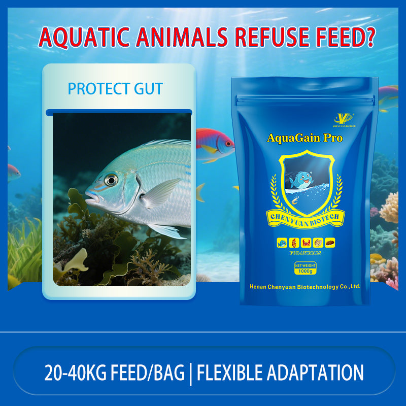 AquaGain Pro-Improves Feed Conversion / Enhances Protein Absorption / Promotes Rapid Weight Gain
