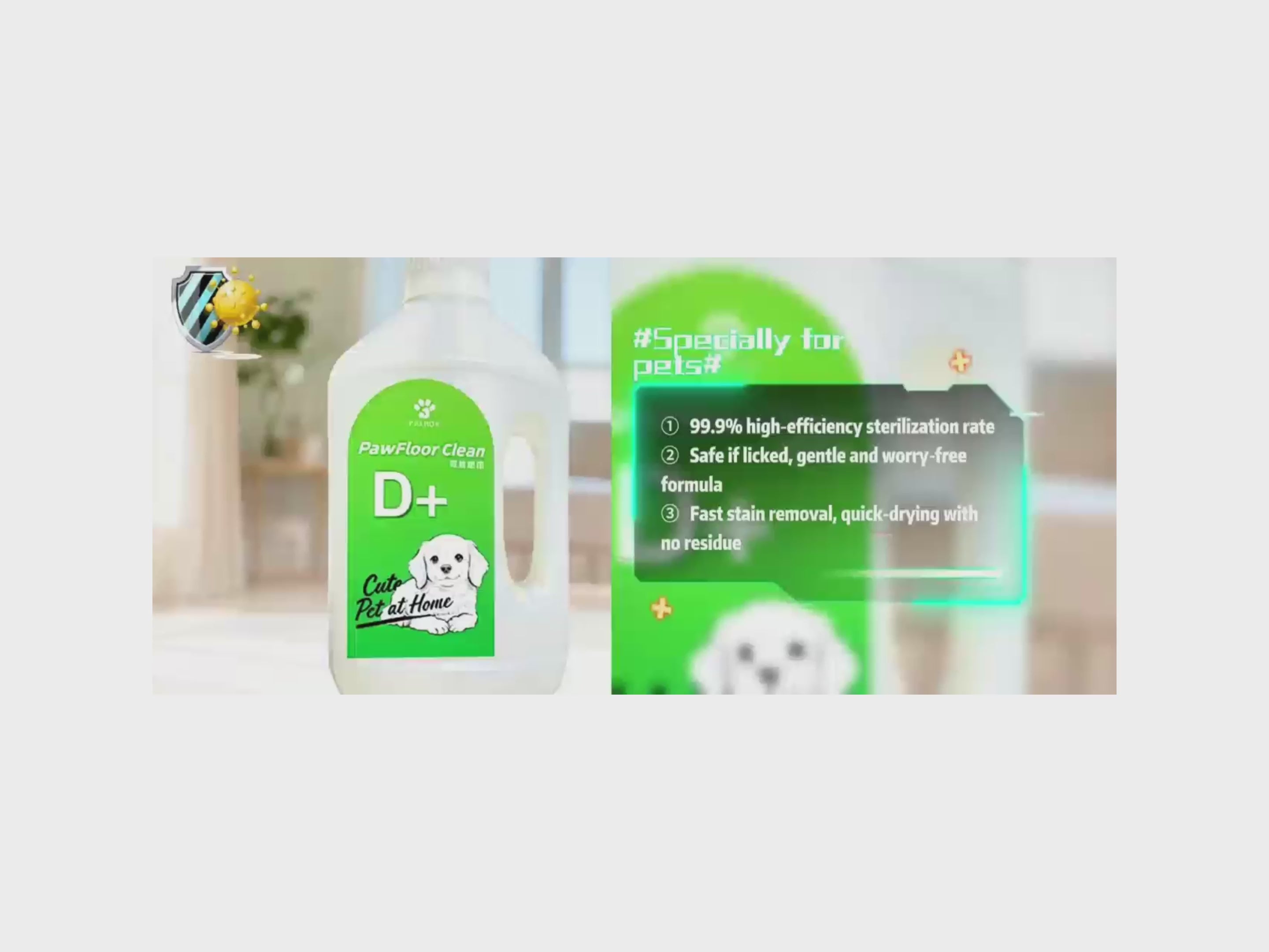 PRENUR PawFloor Clean - Pet-Friendly Formula Bacteriostatic & Deodorizing Safe Protection